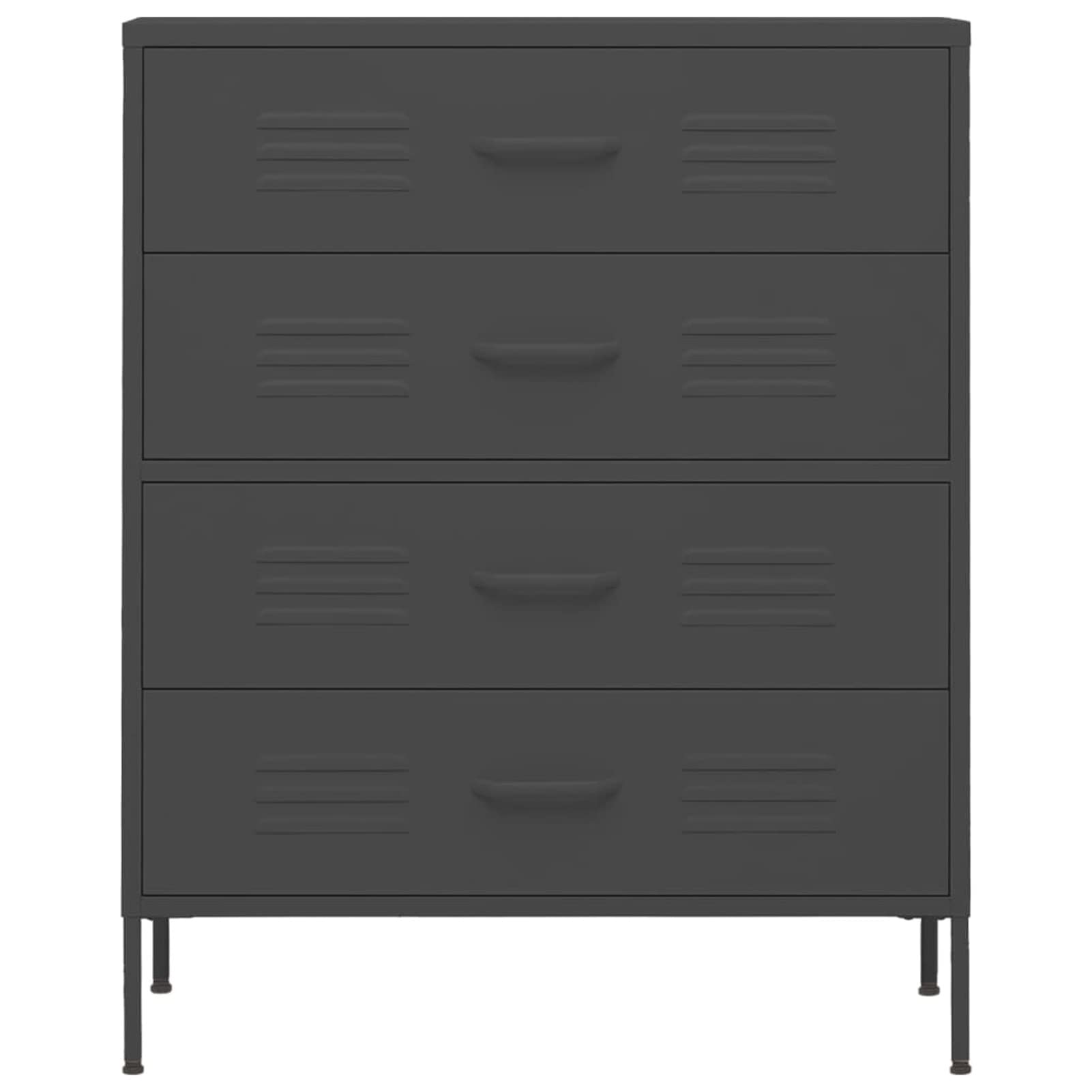 Cassettiera Antracite 80x35x101,5 cm in Acciaio,Cassettiera,Cassettiera Salvaspazio,Cassettiera Scrivania,Cassettiera Camera da Letto(SPU:336204)