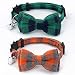 SuperBuddy 2 Pack/Set Cat Collar Breakaway with Bell - Bowtie Style for Kitty Adjustable 7.8-10.2