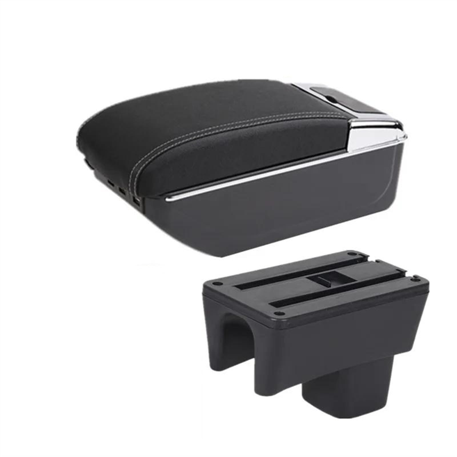 Auto Parts Interior Details Armrest Storage Box Modification For Swift 2005-2024(C white line 7USB)
