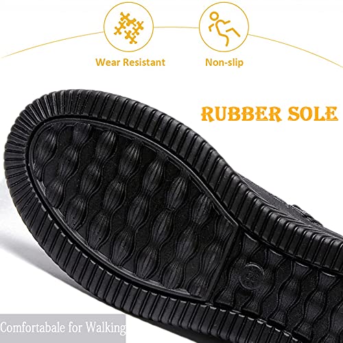 Jishingal Women's Winter New Fleece Thickened Warm Soft Bottom Cotton Boots Waterproof Slip-On Snow Shoes Leather Ankle Booties #TOP5