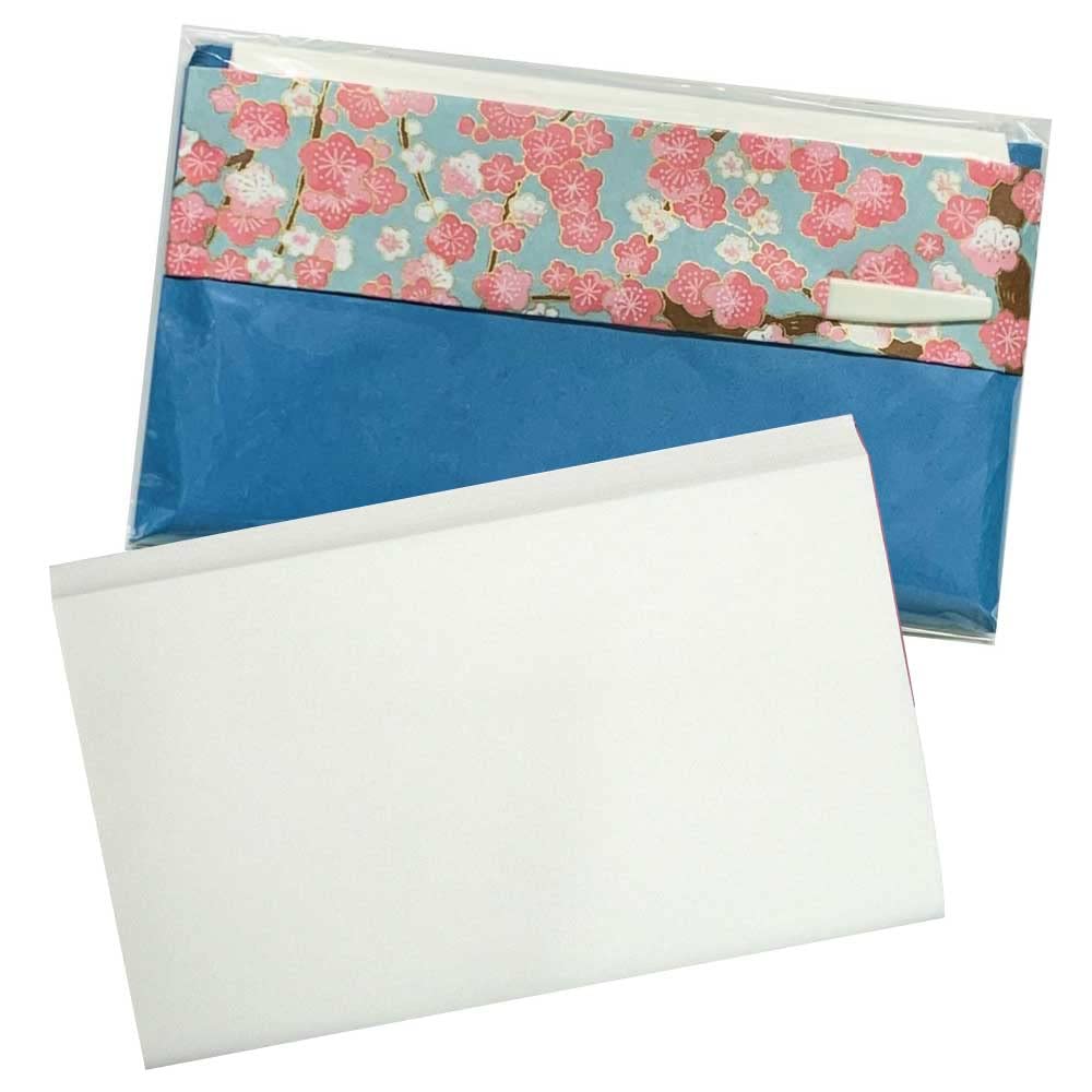 Mino Washi Japanisches Toraditions-Kaishi-Papier, 30 Blatt einfaches Kaishi-Papier, japanisches buntes Yuzen-Papier, mit süßem Plektrum, Blau