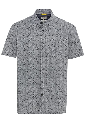 camel active Herren Kurzarmhemd aus Reiner Baumwolle Blau, Menswear-L