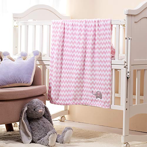 Image of CREVENT 2Pcs 75cmX100cm Cute Cozy Fluffy Warm Baby Blankets for Infants Toddlers' Bedding Crib Cot Stroller - Giraffe + Elephant
