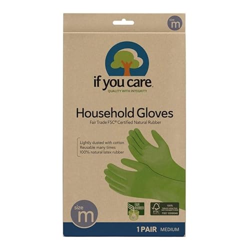 image for If You Care Medium Cotton Flock Lined Household Gloves – Durable, Re