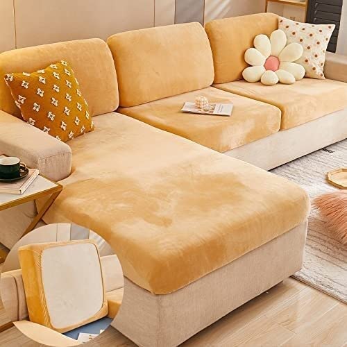 Housse de canapé extensible pour protéger les coussins individuels en velours doux