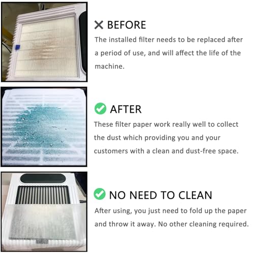 400 hojas de filtro desechable para colector de polvo de uñas miniatura 3