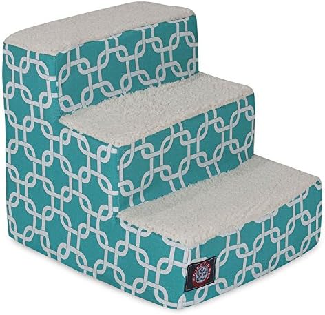 3 Step Portable Pet Stairs By Majestic Pet Products Teal Links Steps for Cats and Dogs Blue Turquoise