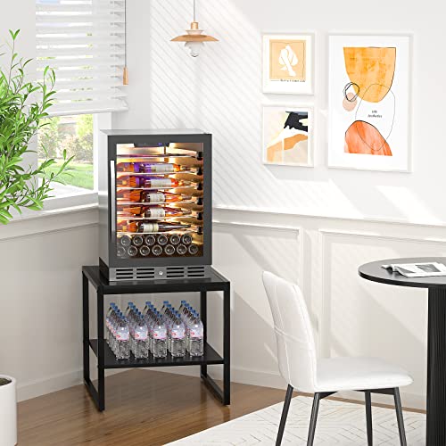 Homieasy End Table, 20 Inch Square Side Table Modern Night Stand With 2-Tier Storage Shelf, Living Room Small Coffee Table, Wood Finish Bedside Table For Bedroom, Black #TOP2