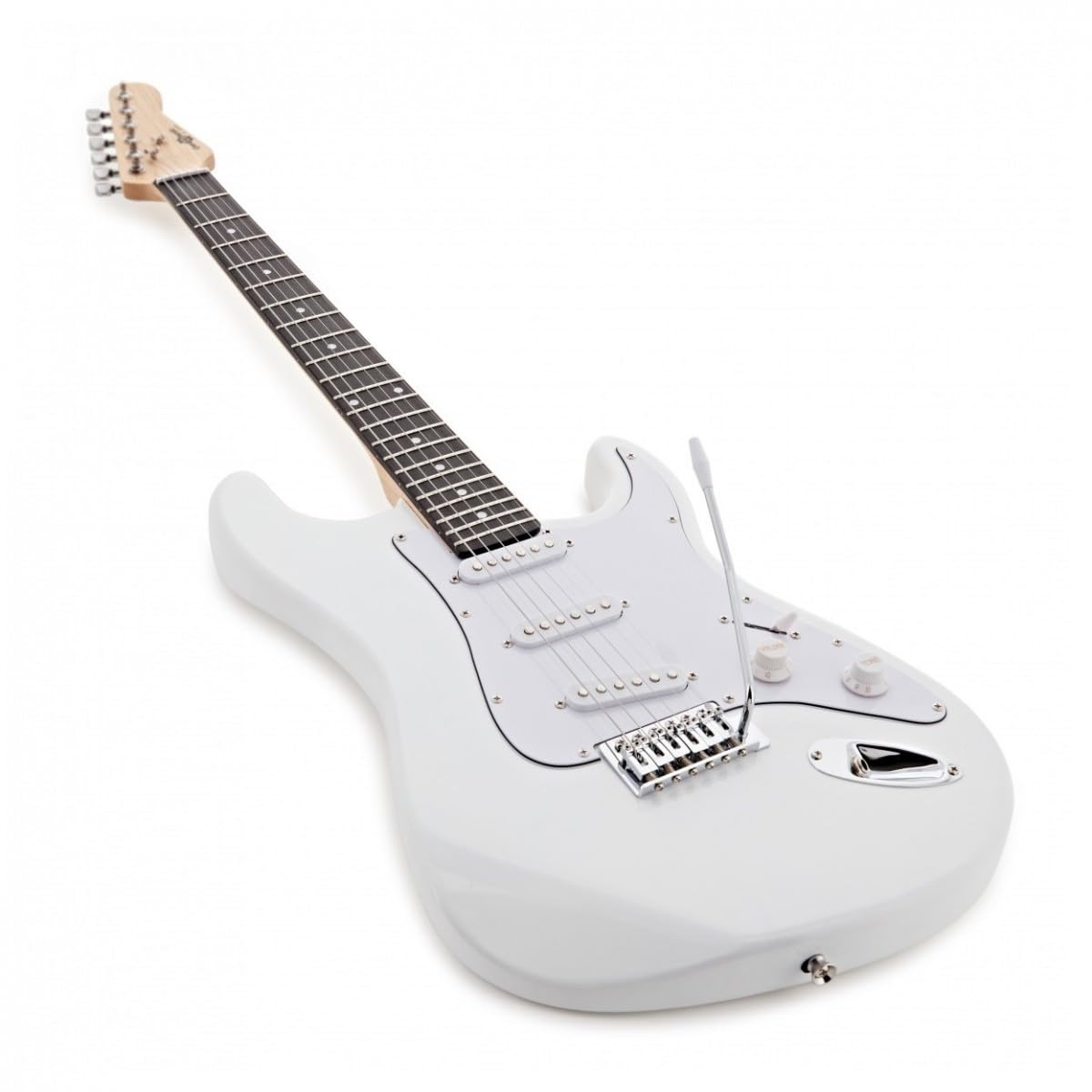 Gear4music Dimensione completa Chitarra elettrica serie LA con accessori, bianco