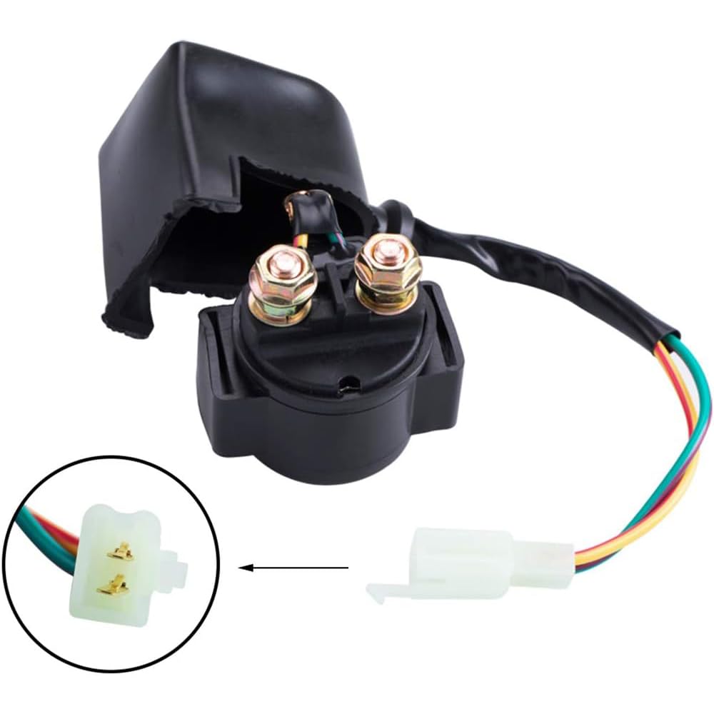 Greluma 1 Pieza Relé de solenoide de arranque para GY6 de 4 tiempos,50 cc,125 cc,150 cc,200 cc,250 cc,ATV,motos de cross,scooters,Go Kart,Dne Buggys,quad,4 ruedas,bicicleta de bolsillo,ciclomotor
