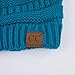 C.C Hatsandscarf Exclusives Unisex Solid Ribbed Beanie with Pom (HAT-43) (Teal)