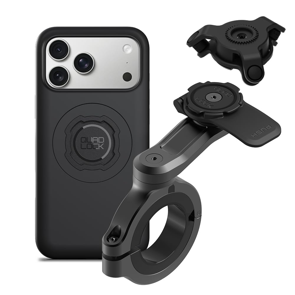 QUAD LOCK Lenker Handyhalterung PRO - Groß mit Vibrationsdämpfer und MAG Hülle für iPhone 17 Pro Max