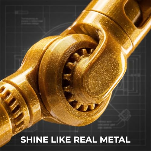 Image of Metallic PETG Filament 1.75mm, 3D Printer Filament with Stunning Metal Luster, + /- 0.02mm Precision, 1kg Spool (2.2lbs) for FDM Printers, High Strength & Odorless, Silver