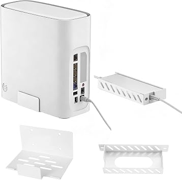 Metal Wall Mount for AT&T Fiber Arris BGW320+Power Bricks Mount Holder Kit,Designed for AT&T Internet Modem Gateway Mounting Holder Compatible with BGW-320,White Steel Wall Mount for BGW320-500,505