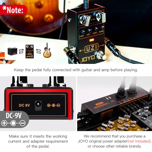 Image of JOYO High-Gain Distortion Guitar Pedal, American & British Voicing via Bias Knob with 3-Band EQ & Dynamic Balance, True Bypass (UZI R-03)