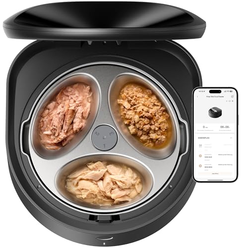 PETLIBRO Futterautomat Katze Nassfutter mit Spülmaschinengeeigneter Edelstahlnapf, Nassfutterautomat mit Halbleiter Kühlung, 2,4 GHz Wi-Fi Smart...