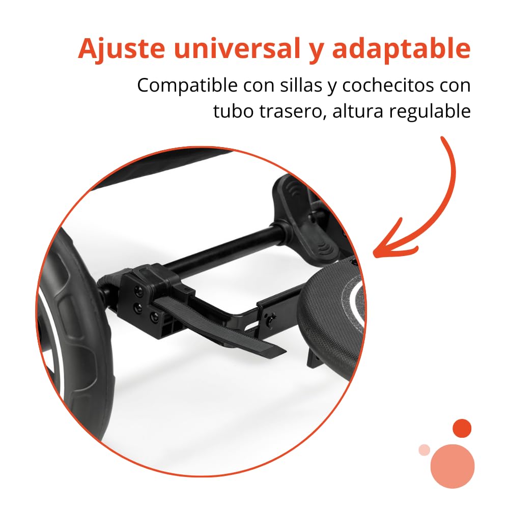 Nurse Step Plataforma Patín para Cochecito y Silla de Paseo, Universal hasta 20 kg, Antideslizante, Instalación Fácil sin Herramientas