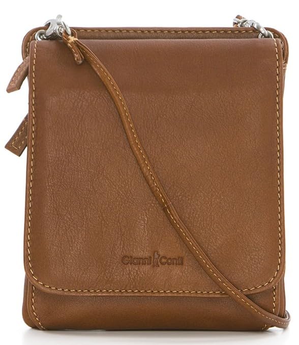 Gianni Conti Petit sac de voyage en cuir pour téléphone portable avec sangle amovible, plusieurs poches et emplacements pour cartes de crédit 585513, peau,...
