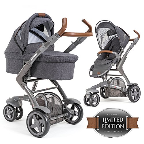ABC Design 3-Tec - 2in1 Kombikinderwagen Set / Kinderwagen Komplettset inkl. Babywanne und Buggy - Sportwagen / Style Edition Street / mit innovativem Federungs-System