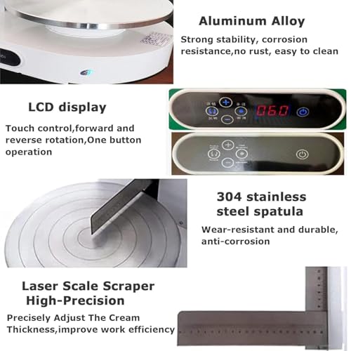 Máquina para glaseado de Pasteles, máquina para Untar Crema Redonda para Pasteles, para una decoración Suave, Ideal para Pasteles de cumpleaños y repostería Profesional.