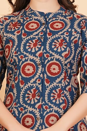 Image of rytras Women Woman Pure Cotton Printed A-Line Kurta Sets with Palazzos|Kurti Set for Woman|Cord Set for Women Cotton