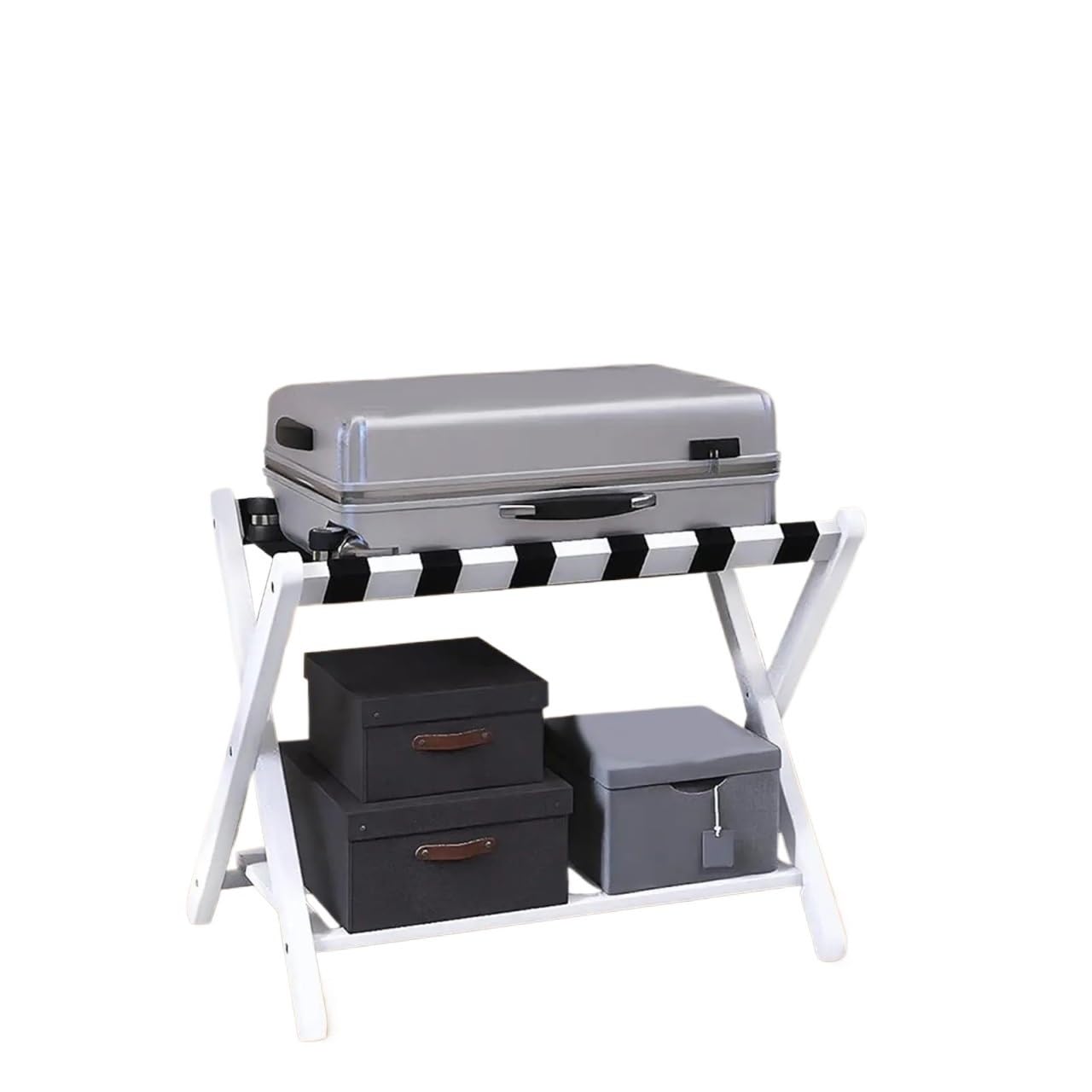 Porte-bagages pliable et portable, support à valises multifonctionnel et stable