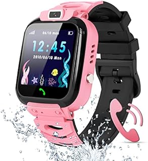 Smartwatch Kinder, Kinder Smartwatch mit GPS mit SIM, Smart Watch Kinder Wasserdichte Anruf mit Sprachchat Voice Chat Telefon Kinderuhr SOS Spiel Kamera Musik, Geschenk für Junge Mädchen Studenten