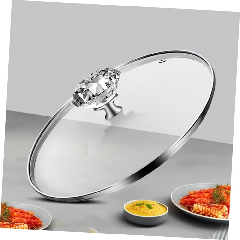 Couvercle en verre en acier inoxydable - Couvercle universel pour casseroles - Couvercle de rechange en acier inoxydable - 36 cm