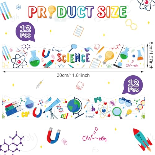 Capoda 24 Pcs Magnetic Science Bulletin Board Border Science Lab Classroom Decoration 11.8 x 2 Inch Scientific Lab Borders White Magnet Decor Trim for Back to School Classroom Scientist Supplies Decor - Image 2