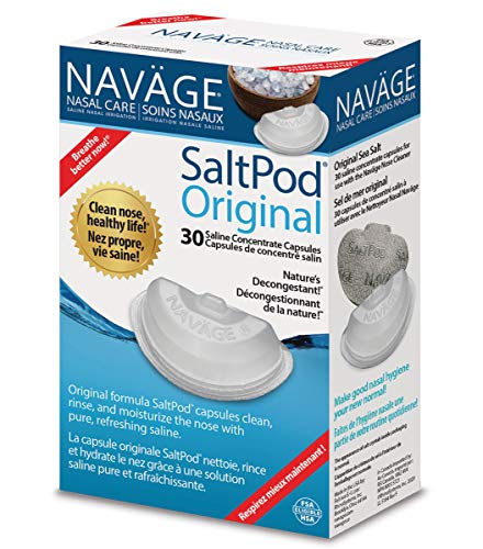 Navage Nasal Care Deluxe Bundle: Navage Nose Cleaner w 20 SaltPods Inside, 1 SaltPod 30-Pack, Countertop Caddy, and Travel Case. 164.85 if Purchased Separately. Save 49.90. for Improved Nasal Hygiene - Thumbnail 5