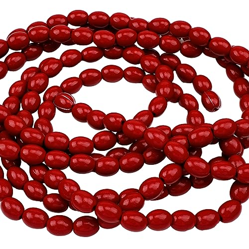 Tigeen-12ft-Christmas-Boho-Wood-Bead-Garland-Vintage-Cranberry-Wooden-Beads-Garland-Decor-Xmas-Red-White-Rustic-Christmas-Tree-Wall-Hanging-Ornaments1-PcsCranberry-Red Tigeen 12ft Christmas Boho Wood Bead Garland Vintage Cranberry Wooden Beads Garland Decor Xmas Red White Rustic Christmas Tree Wall Hanging Ornaments1 PcsCranberry Red