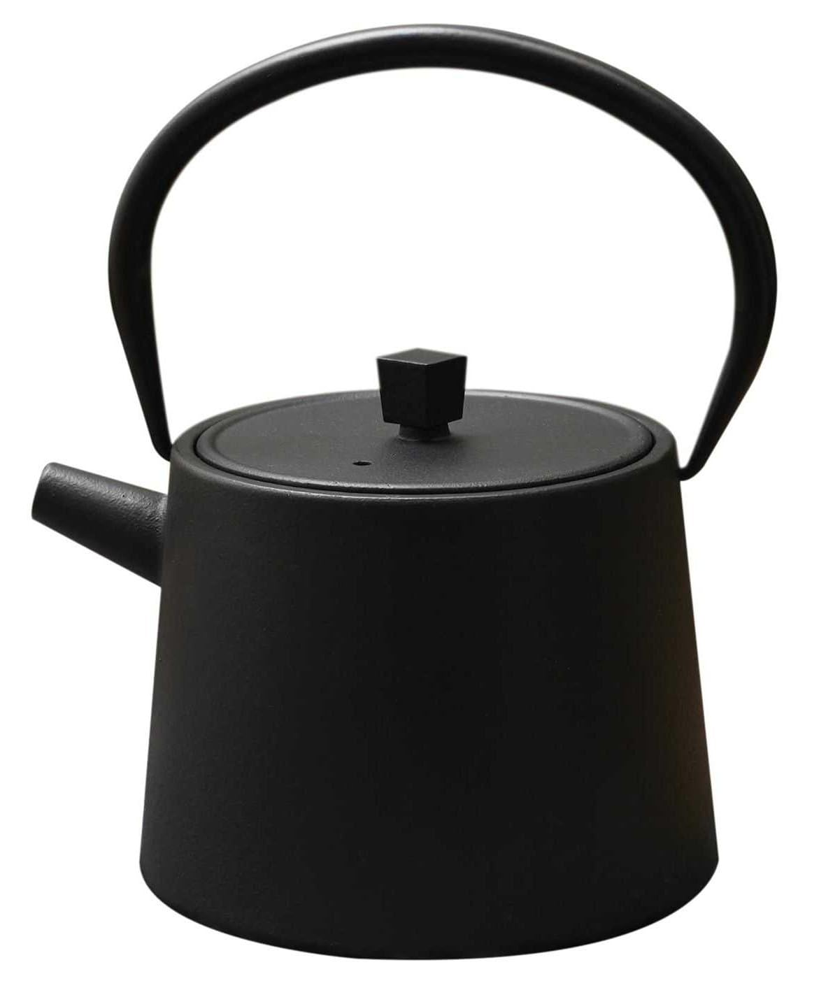 Théière en fonte 0,9 l noir mat – Style de théière japonaise, bouilloire, théière pour thé en vrac, design rétro