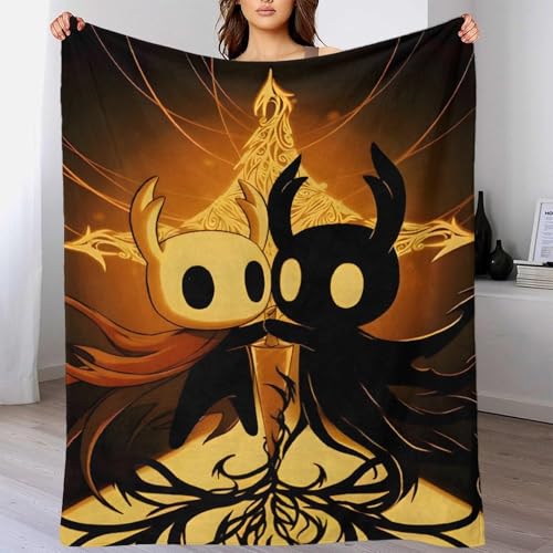 AYZOFCNDK Hollow Knight Jeté Doux Jeux vidéo 3D Impression Couverture Polaire Flanelle Couverture Les Voyages La Chambre Ou Le Salon pour Adultes Et Enfant Idée Orginal 50x60inch(127x152cm)