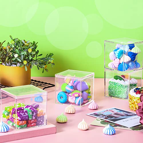 Clear Acrylic Box With Lid Plastic Clear Acrylic Square Cube Acrylic Display Box For Storage Acrylic Stackable Container For Pill Candy Jewelry Gift Card Party Favors 2.9 X 2.9 X 2.9 Inch (48 Pieces) #TOP4