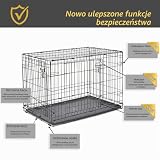 New World Nowo ulepszona skrzynia dla psów z podwójnymi drzwiami 91,44 cm (36 cali) dla małych ras psów; zawiera szczelną patelnię, nóżki chroniące podłogę i nowe opatentowane funkcje; B36DD