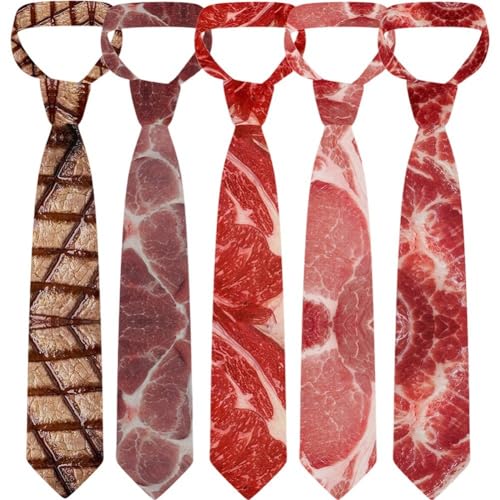 Corbatas con estampado de carne divertidas para evitar trajes aburridos en bodas 2