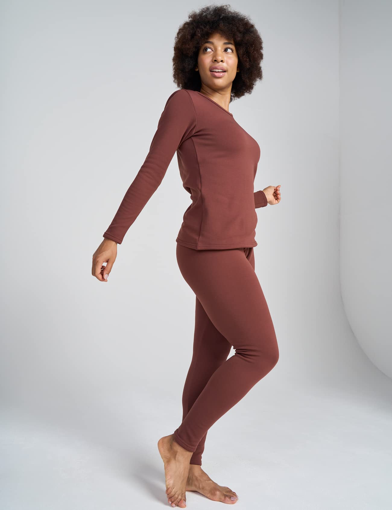 LAPASA Completo Termico Donna Fodera in Micropile Calore Base L17 - Abbigliamento Intimo Invernale Maglietta Pantaloni Calzamaglia Tuta Sci Trekking