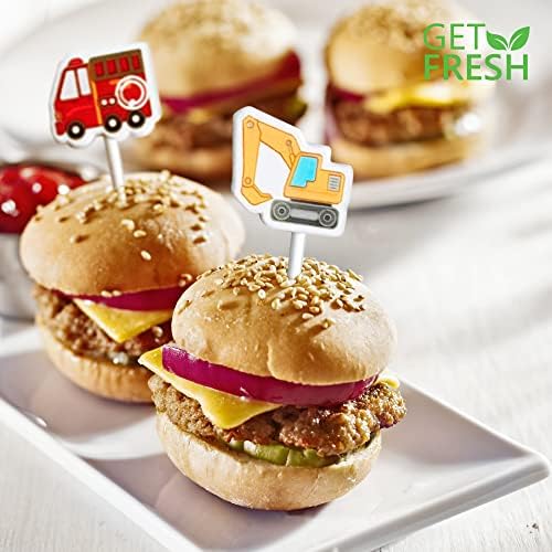 GET FRESH Vehicle Food Picks for Kids  18-pcs Transport Vehicle Food Bento Picks Lunch Box Decoration for Kids and Toddlers  Automobile Bento Deco Children Toothpicks Set  Cars Party Food Picks Set