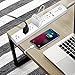 Power Strip with USB, VASTFAFA Flat Plug Power Strips 6 Outlets and 2 USB 4.5Ft Extension Cord, Multiple Protection Wall Mount for Home/Office, UL Listed(White)
