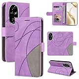 Lvnarery For Honor 200 Case Protective Geometric Wallet Phone Case PU Leather Cover with Magnetic Closure Kickstand Bookstyle Folding Stand Silicone Bumper Card Holder purple - Image 7