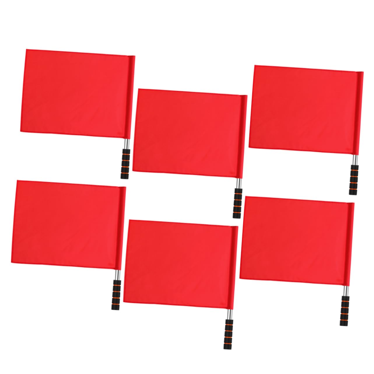 OSOLADY Portable Referee Flags 6 Pack Soccer Flag Comfortable Handle for Sports