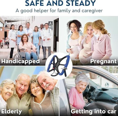 3-in-1 Elderly Assistance Kit: Standing Aid Car Assist Grab Handle Gift for Seniors Handicap Accessories Portable Car Assist for Seniors, Disabled, Pregnant to Convenient Daily Living Travel. (Red) - Image 6