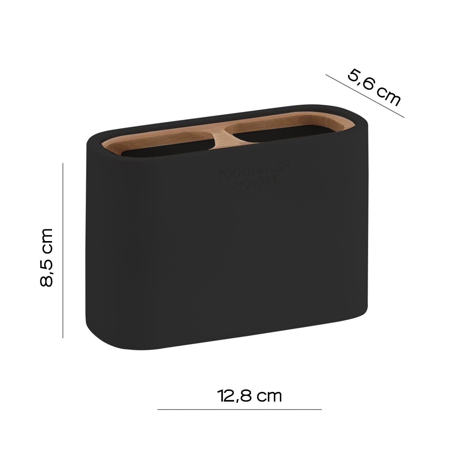 GEDY 13981400300 NINFEA Portacepillos Negro M