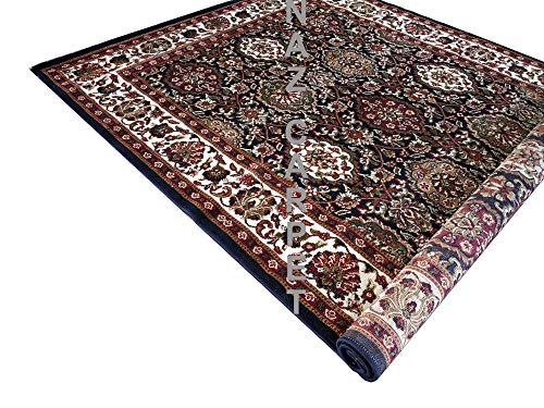 Image of Kashmiri Traditional Woollen Carpet with Advanced 1 Inch Thickness & Classical Look 120x180cm (4x6 Feet) Color Blue