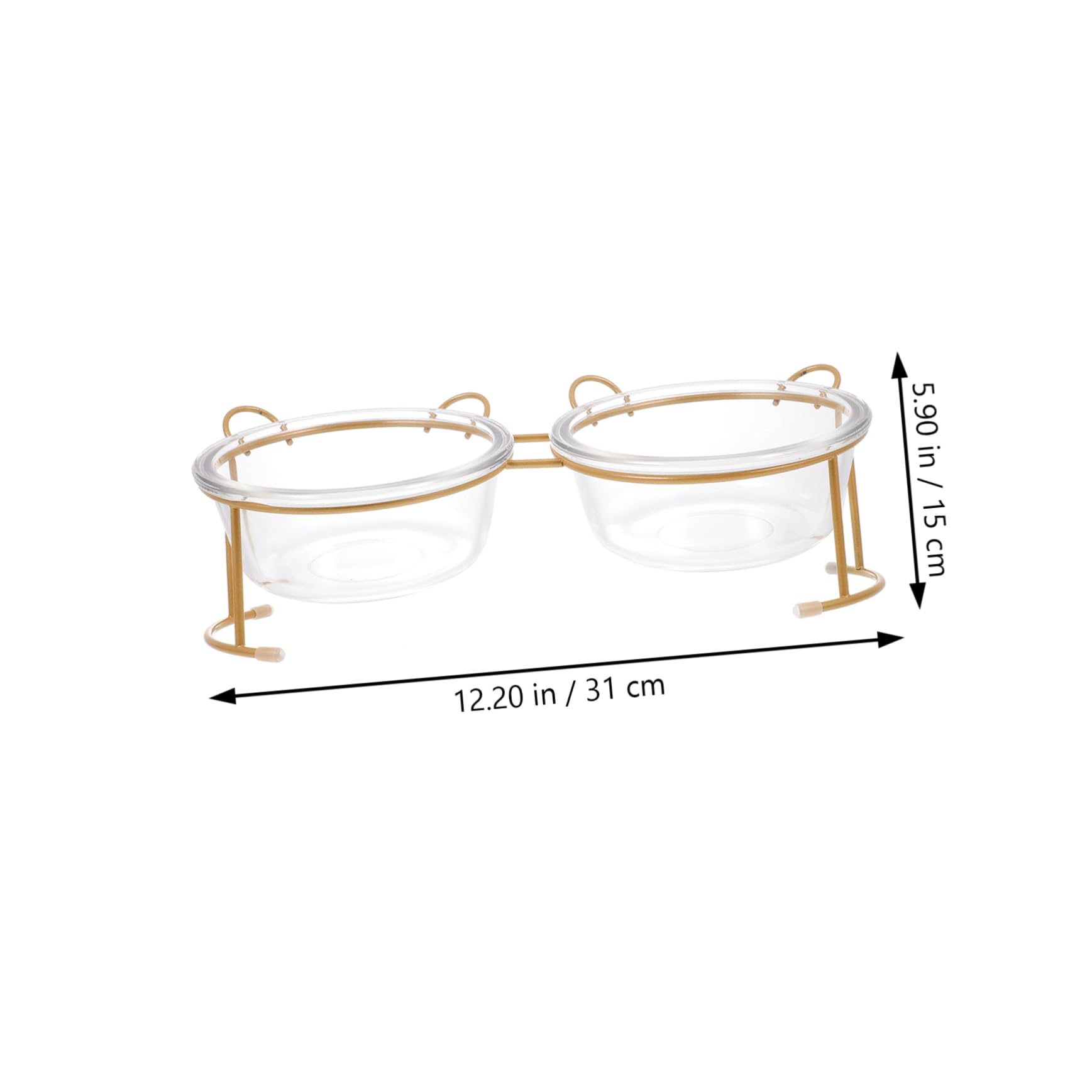 Erhöhter Katzennapf aus Glas mit Eisenständer Doppel Schüssel für Katzen Leicht zu Reinigen Schont die Halswirbelsäule