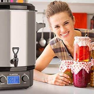 Klarstein Biggie Digital - stérilisateur, cuve à stériliser, faitout, marmite à vin chaud, volume 27 l, 2000 w, température réglable, interrupteur minuterie 120 mn, écran numérique, argent