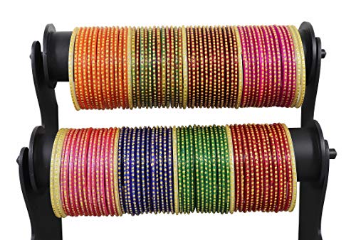 Image of NMII Stylish Glass Bangles Set For Women & Girls With Glossy Finished Polka Dots Work | Fancy Chudi For Girls | Wedding, Party & Gift