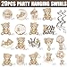 CANDY CHEF We Can Bearly Wait Hanging Swirls Bear Baby Shower Decorations Teddy Bear Hanging Streamers 20Pcs Bear Party Hanging Decorations for Bear Birthday Party Decoration Supplies