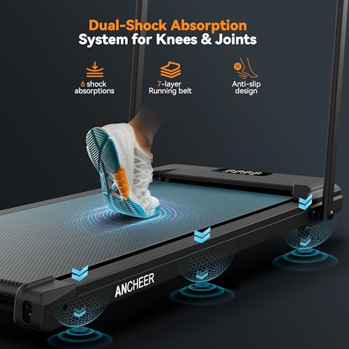 Image of ANCHEER Walking Pad Treadmill with 12% Incline, 3.0HP Foldable Treadmill with Handle Bar, 16 inch Wide Belt, 320 LBS Capacity, Portable Quiet Compact Treadmills for Home /Office