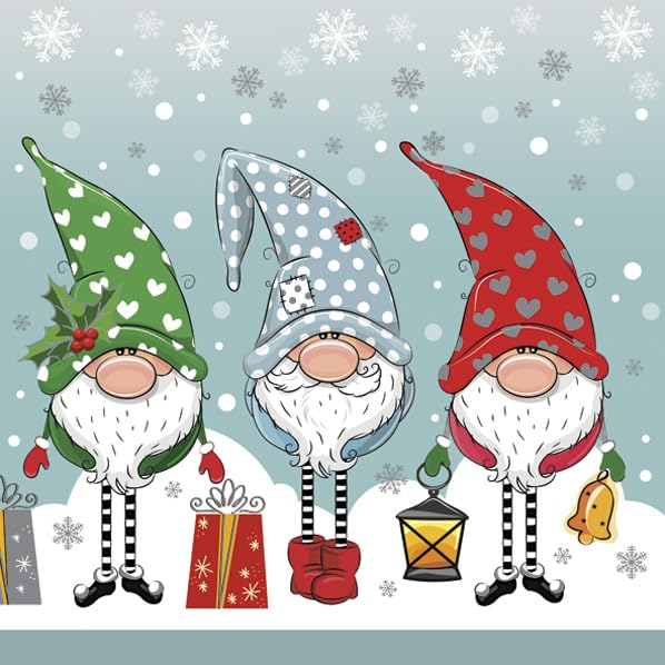 20 Servietten Weihnachten Wichtelfreunde im Schnee als Tischdeko....
